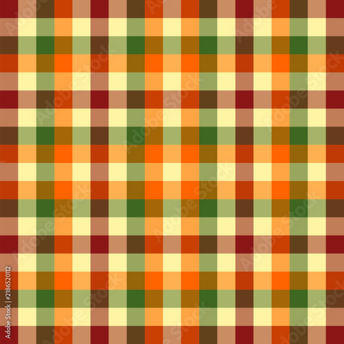 Warm Vintage Checkerboard Pattern in Earthy Red Orange and Green Tones