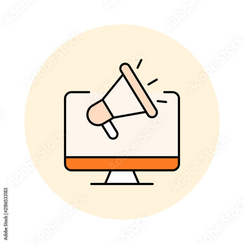 Digital Marketing Icon, Digital Marketing Strategy for Online Advertising, SEO and Customer Engagement, Modern Digital Marketing Campaign for Brand Awareness, Lead Generation and Business Growth