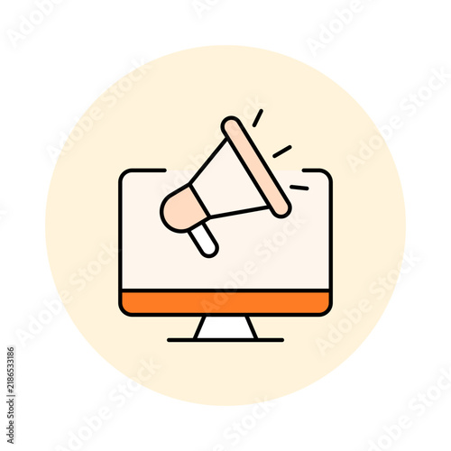 Digital Marketing Icon, Digital Marketing Strategy for Online Advertising, SEO and Customer Engagement, Modern Digital Marketing Campaign for Brand Awareness, Lead Generation and Business Growth