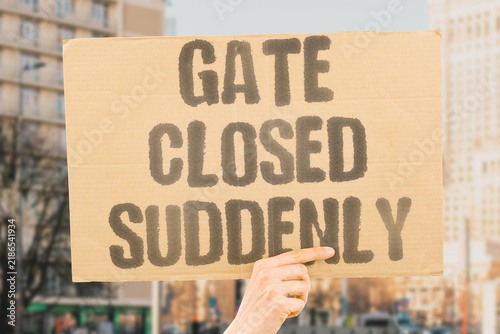 Obraz na plátně "Gate closed suddenly" Flight departs before passenger reaches boarding area, resulting in missed departure