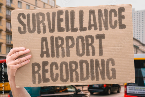 Konstfotografi "Surveillance Airport Recording" Cameras capture passenger activity throughout terminals but footage policies remain opaque