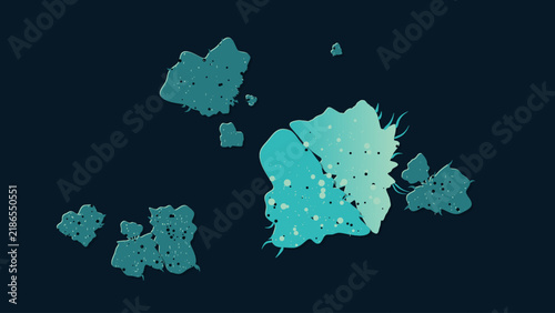 Modern organic floral art vector illustration with subtle speckled texture
