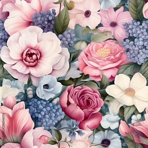 Watercolor Flower Seamless Pattern, Watercolor Flower Digital paper, Abstract Flower Pattern, Floral Seamless Pattern, Watercolor Flower Background, Flowers Pattern