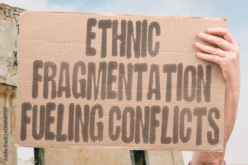Obraz na płótnie "ethnic fragmentation fueling conflicts" Religious and ethnic fragmentation fueling conflict across communities