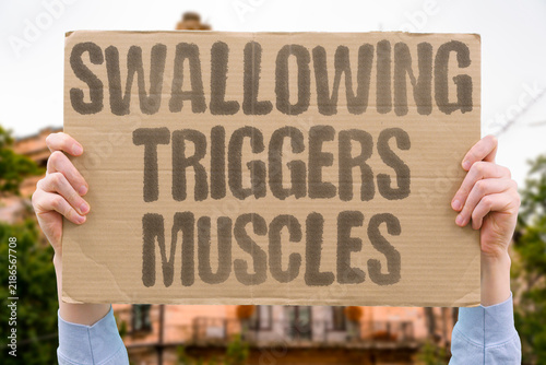 Obraz na płótnie "Swallowing triggers muscles" Gulping activates reflex chains that extend to diaphragm