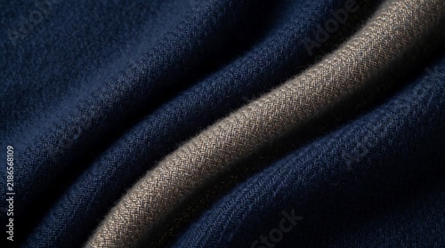 Blue Cashmere Fabric Folded Wool Soft Textile Texture