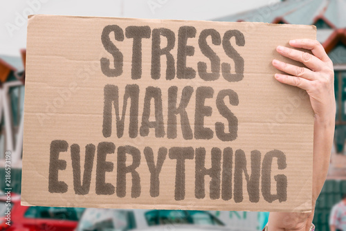 Quadro su tela "Stress makes everything" Persistent worry intensifies physical responses and nervous reactivity