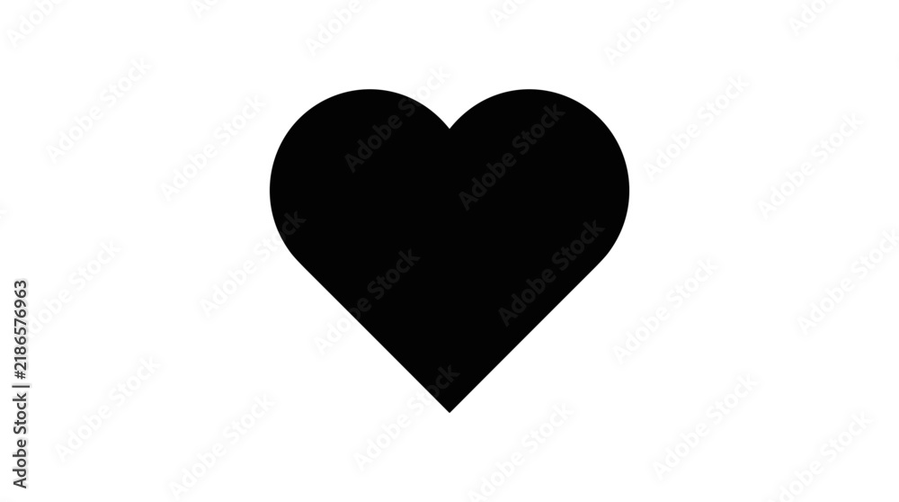Fototapeta premium Simple black heart icon on white background