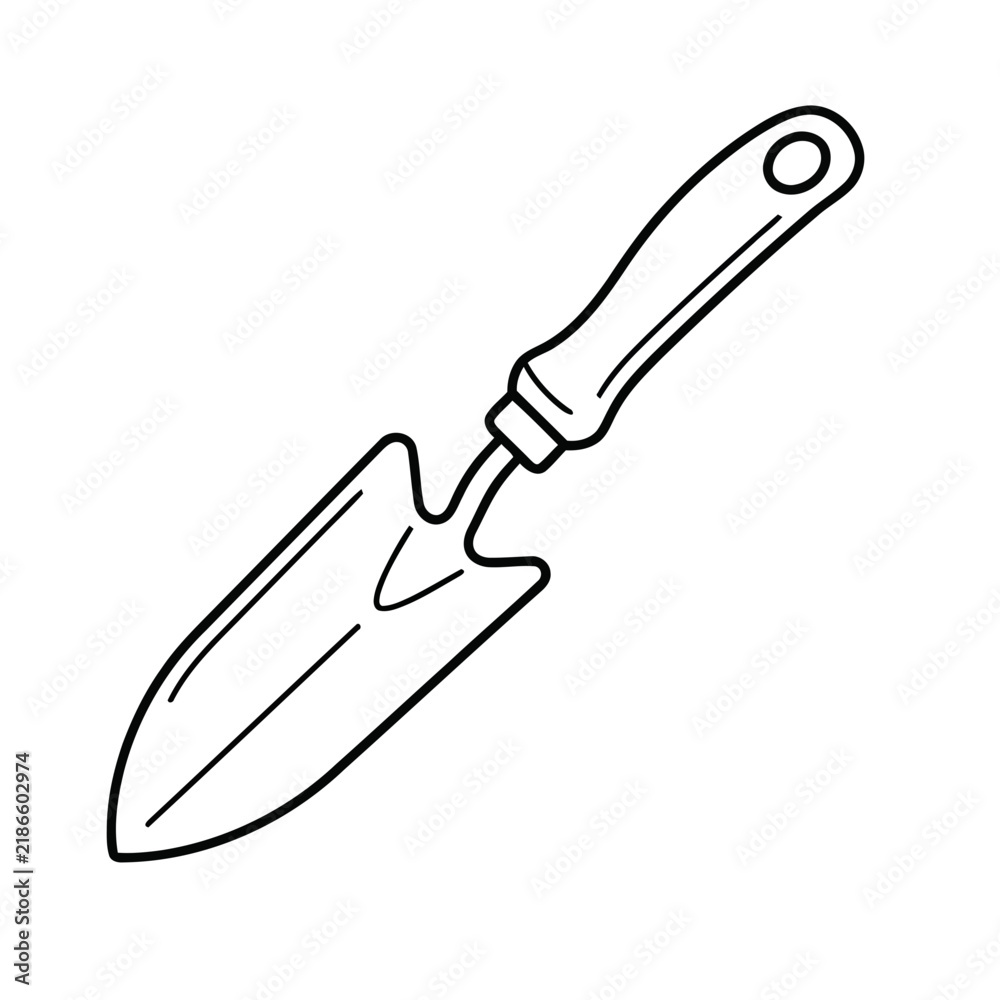 Fototapeta premium Hand Trowel Outline