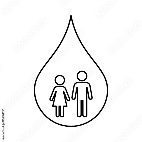 Water drop with people icons