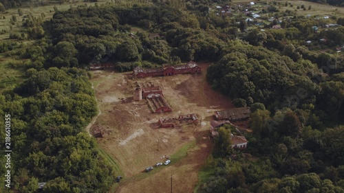 Abandoned buildings, an abandoned estate, aerial photography of ruins, abandoned territory, houses slated for demolition