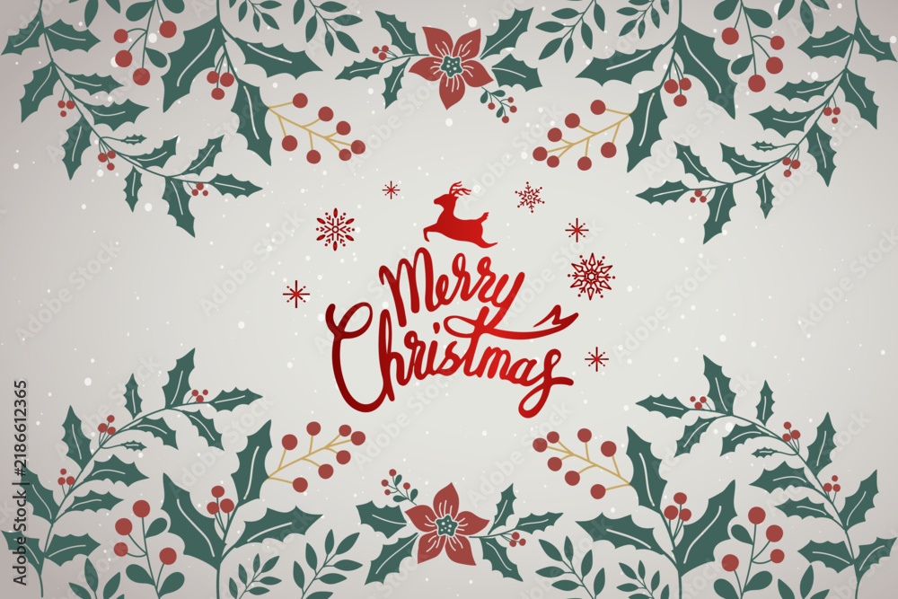Naklejka premium Merry Christmas typography design vector