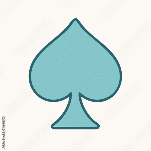 A light blue spade playing card suit symbol is centered against a plain white background.