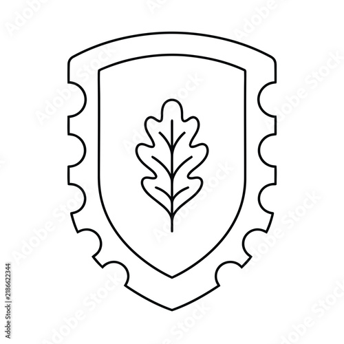 Shield with Oak Leaf Icon