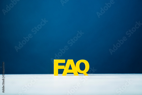 Bild auf Leinwand FAQ frequently asked questions, customer support and online help concept