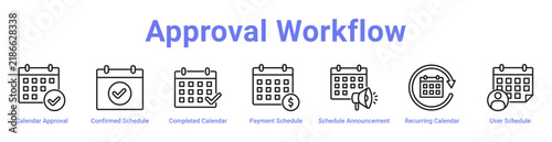Approval Workflow Web Icon Banner and Collection