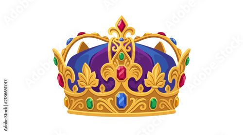 Bild auf Leinwand Ornate Royal Crown with Jewels Isolated