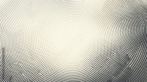 Subtle monochrome halftone circle pattern radiating from center on light grey background for elegant minimalist graphic design