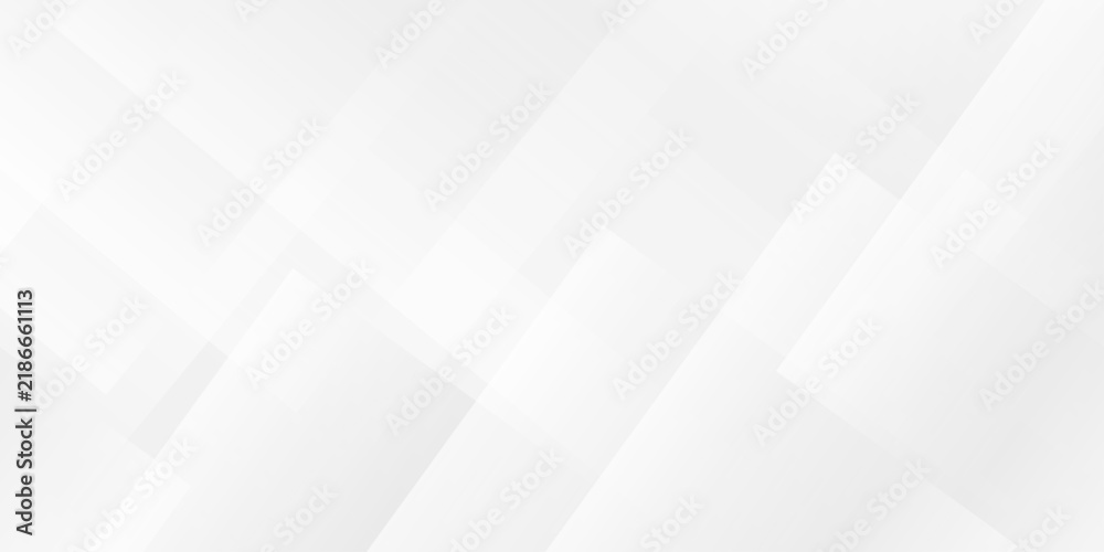 Obraz premium Abstract white and gray banner overlap triangle cube technology brochure diamond web design. rectangle white web material triangle tech element transparent layers banner background.