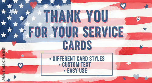 Thank you for your service greeting cards design for veterans day celebration