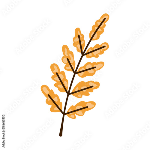 Decorative Autumn Branch With Small Leaves For Fall Nature Designs