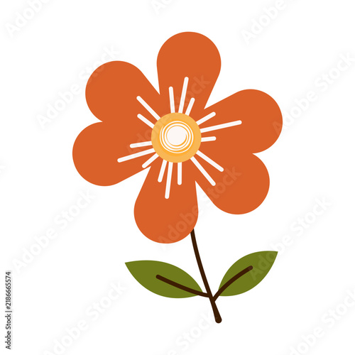 Autumn Flower With Simple Leaves For Seasonal Botanical Decorations