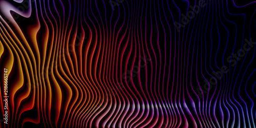 Foto Dark moody topographic wave background with fiery orange and purple glowing contours for tech theme