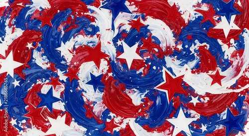 Abstract red white and blue painted background for veterans day celebration design