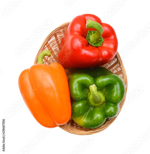 Bell peppers (bulgarian pepper) isolated on white.
