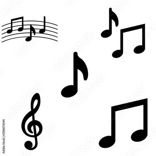 music notes art icon set on white background