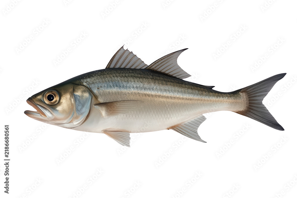 Fototapeta premium Streamlined silver fish side view