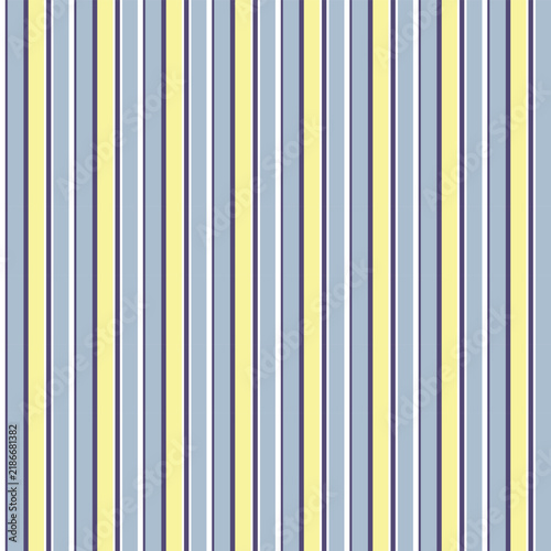 Vertical Stripe Seamless Pattern with Blue and Yellow Bands