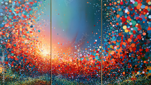 Abstract oil painting illustration colorful bokeh dot particle gradient texture Abstract oil painting illustration colorful bokeh dot particle
