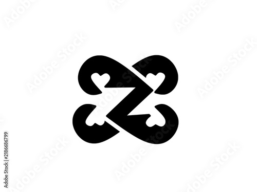 Heart letter z