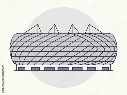 Stadium icon. Architecture icon. Flat vector icon concept.