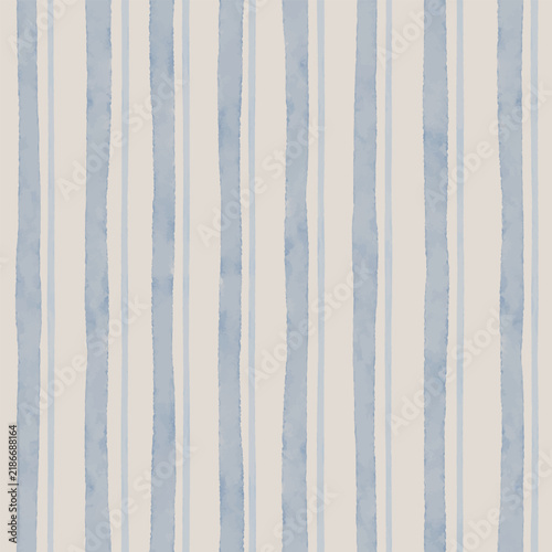 Winter blue and beige vertical stripes seamless pattern - soft neutral textile background
