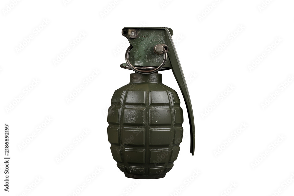 Obraz premium Vintage Green Hand Grenade with Safety Lever