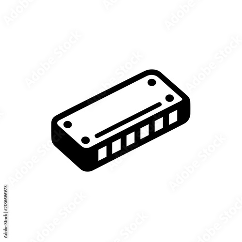 Bild auf Leinwand A harmonica represents a small handheld musical instrument