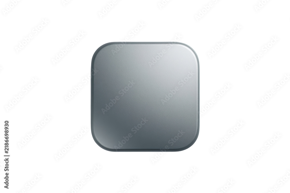 Obraz premium Glossy Gray Rounded Square Button