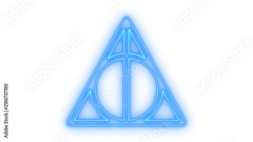 Fotografía Esoteric geometric magic symbol with a triangle circle and vertical line represe