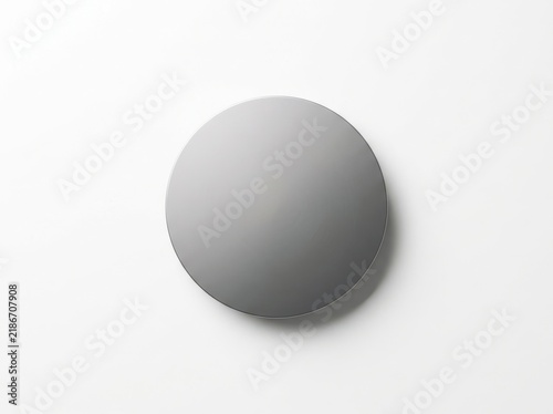 A simple grey circle shape with smooth gradient isolated on white background