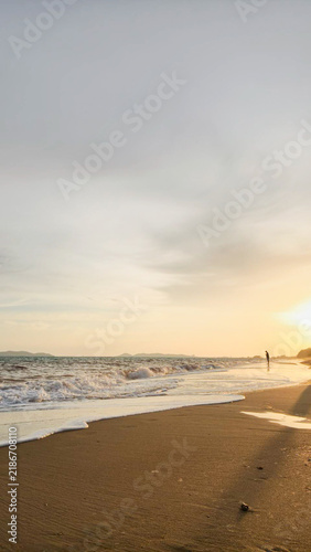 Tropical Beach Landscape With Blue Sky
