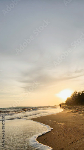 Tropical Beach Landscape With Blue Sky