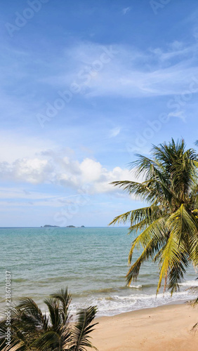 Tropical Beach Landscape With Blue Sky