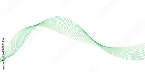 Abstract green dash wavy lines illustration