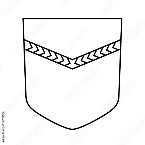 Outline of a shield with chevron pattern