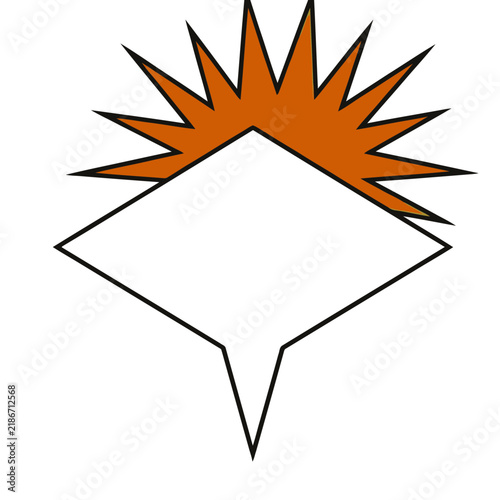 Speech bubble with explosion graphic
