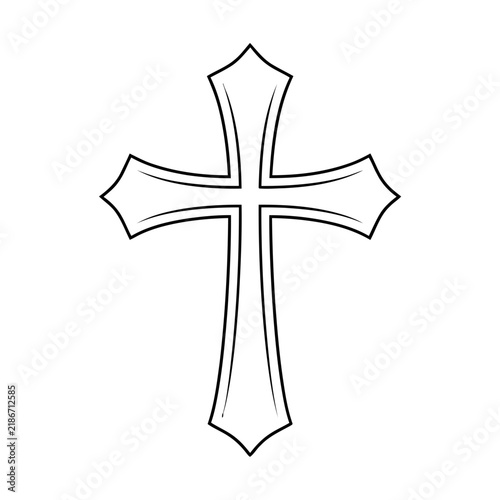 Stylized Christian Cross Outline
