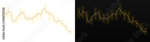 Obraz na plátně PNG image of  Golden glowing wave line chart displaying fluctuating financial st