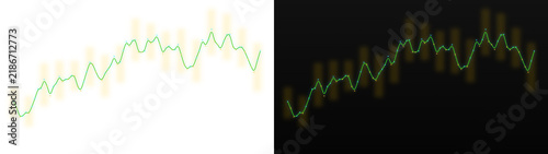 Cuadro en lienzo PNG image of  Vibrant green line graph showing financial market fluctuations wit